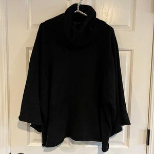BCBGMaxAzria Ladies Black Turtleneck Poncho Style Knit Sweater Size XS/S